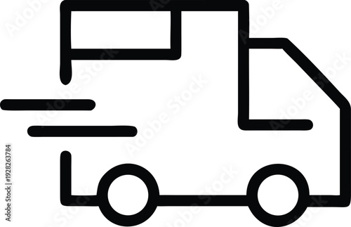 Quick Global Logistics Express Delivery Truck Icon Symbolizing Fast Shipping Services and Timely Parcel Transport
