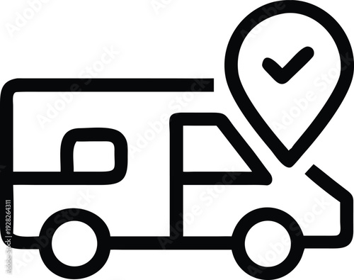 Reliable delivery service icon showcasing successful package arrival at a customer designated location