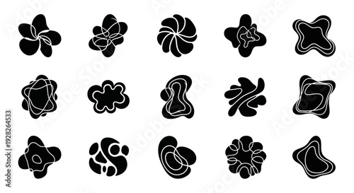 Abstract organic shapes, vector design elements