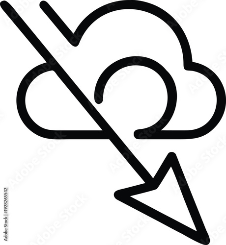 Secure cloud data downloading process with arrow indicating information retrieval