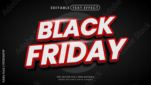 Black friday 3d editable text effect promotion template
