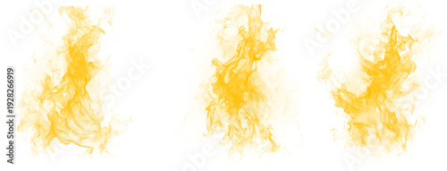 Schilderij op canvas Horizontal yellow watercolor patterns on transparent background