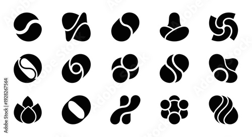 Abstract shapes set. Modern logo design elements.