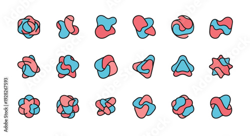 Abstract shapes, geometric design elements set