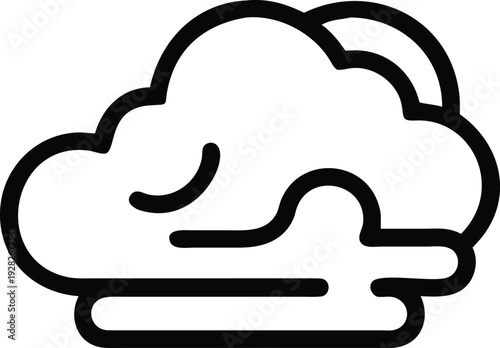 Simple outline icon of a fluffy cloud symbolizing weather or digital storage