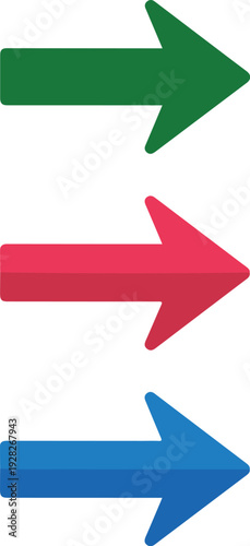 Three colorful arrows pointing to the right side