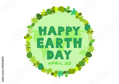 アースデーのイラスト 葉の円フレーム