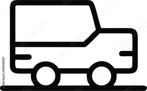 Simple outline of a delivery van or truck for goods transportation