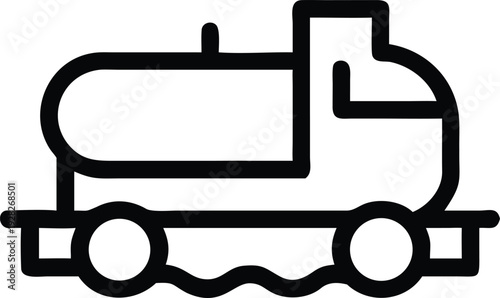 Simple tanker truck outline for transporting liquids or fuel