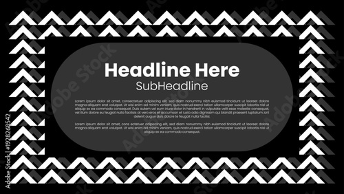 Modern Black Arrow Pattern Web banner design template for Promotion and Marketing Branding with Theme Template Design for Branding, Poster, Web background, Social Media Post and has space to write