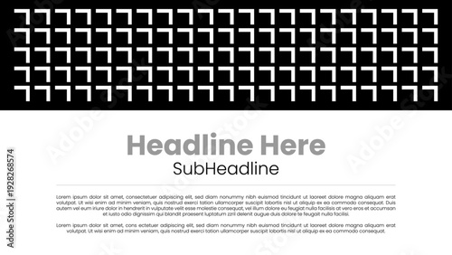 Modern Black Arrow Pattern Web banner design template for Promotion and Marketing Branding with Theme Template Design for Branding, Poster, Web background, Social Media Post and has space to write