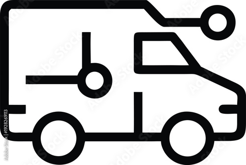 Smart logistics and timely delivery service icon with integrated technology for precise scheduling