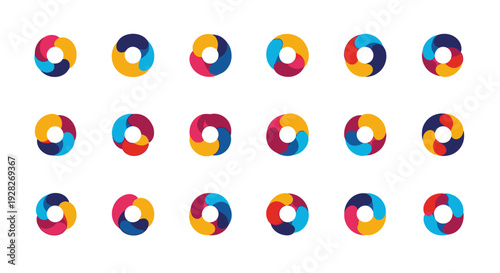 Colorful Abstract Donut Shapes Pattern Background