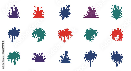 Colorful paint splash vector collection isolated