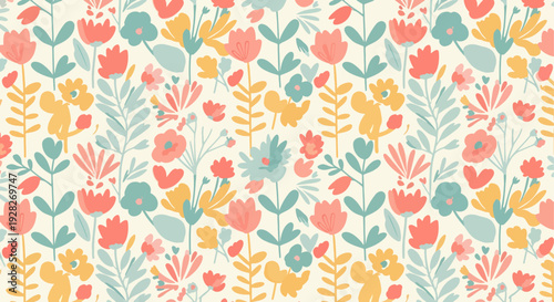 Hand-painted watercolor flower vector design with playful composition