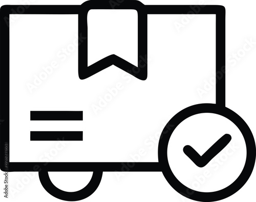 Successfully delivered package confirmation with a completed order verification mark