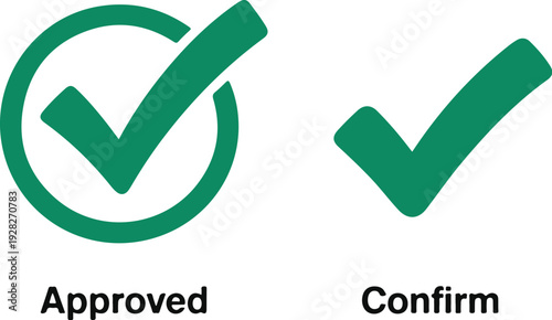 Green check marks for approved and confirm icons