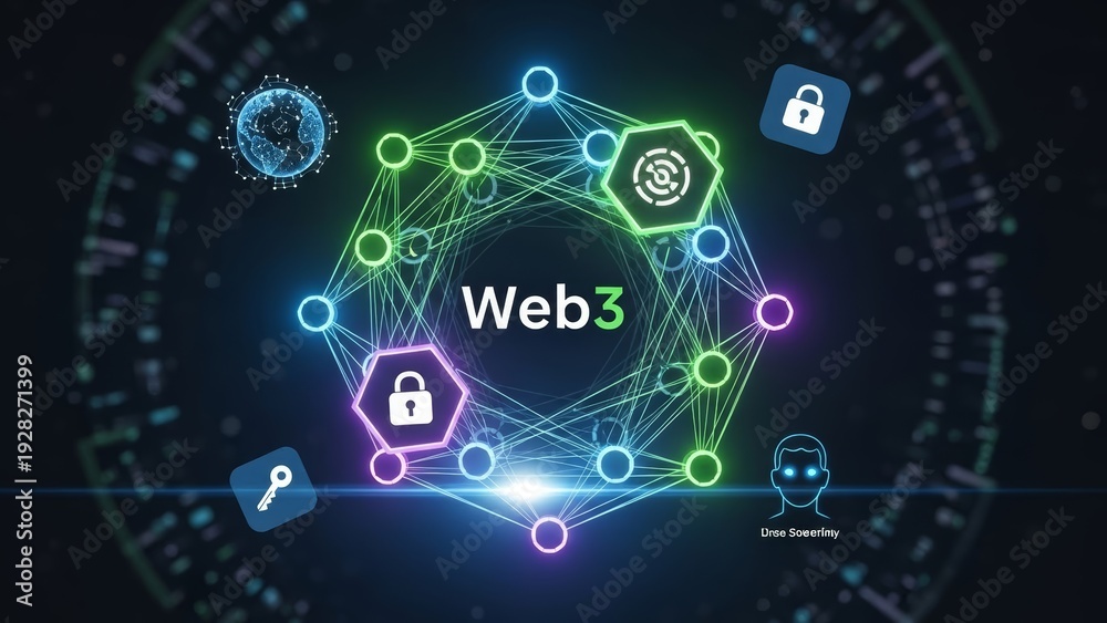 Obraz premium Web3 A Decentralized Network Revolutionizing the Digital Landscape with Blockchain Technology