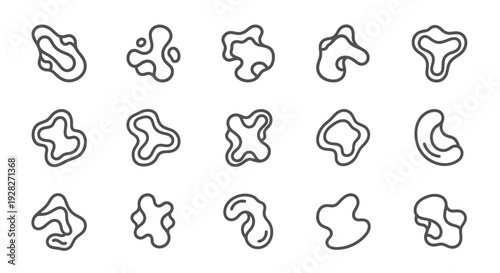 Organic shapes, abstract fluid blob elements set