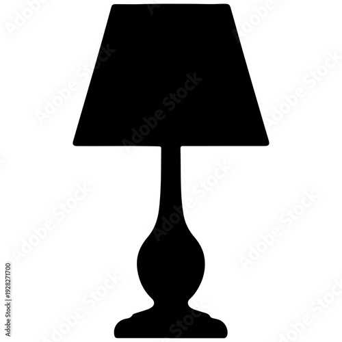 Silhouette Desk Lamp Icon - Simple Vector Art for Interior Design & Lighting
