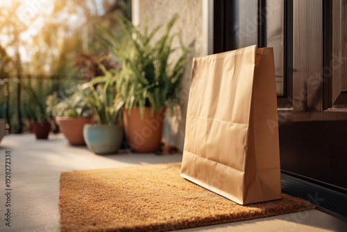 Suburban Home Welcome Mat with Delivered Meal
