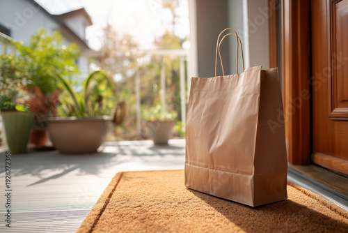 Front Door Food Delivery in Natural Daylight