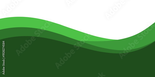 Abstract Green Wavy Landscape Background with Blue Path Line