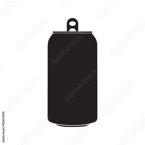 beer can icon, silhouette of beer can on white background 