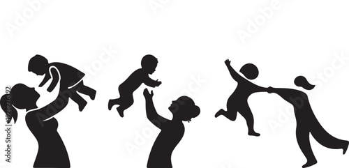 Heartfelt mother's day wishes with a silhouette of a mother and child..