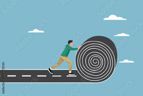 Road Construction And Worker