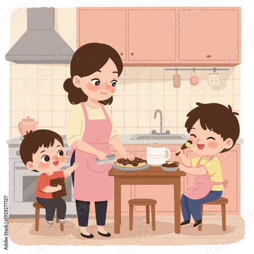 A wooden rolling pin is placed on top of a flattened circle of dough, ready for baking.