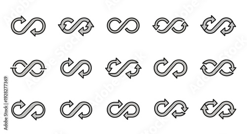Infinity symbol with arrows, loop business concept