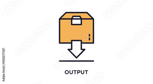 Output Icon: Box with Arrow Symbolizing Result or Product