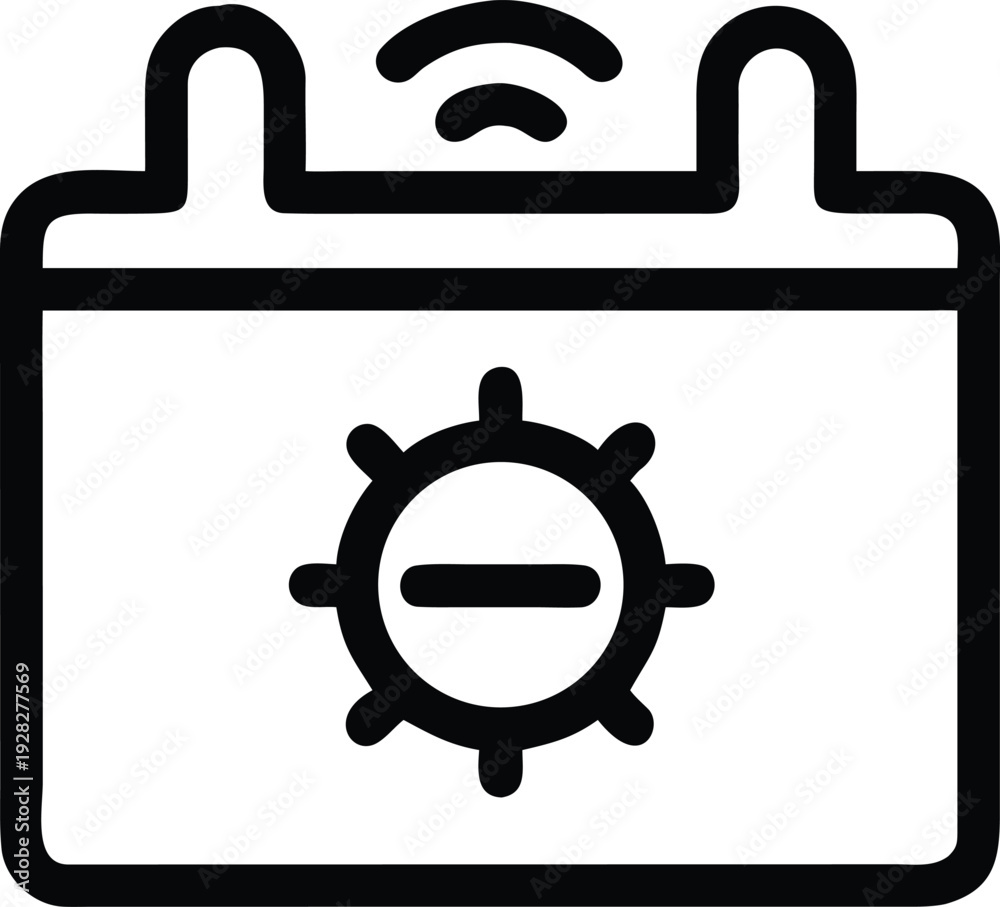 Fototapeta premium Wireless Schedule Device Icon with Minus Gear for Settings Management and Control