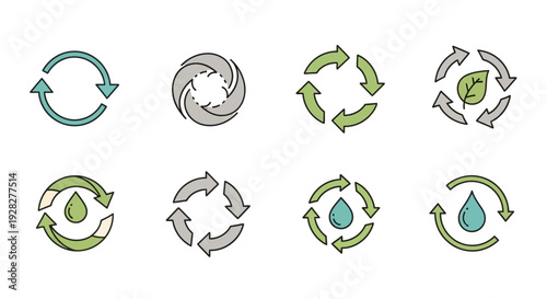 Recycle arrows icons set. Eco friendly concept