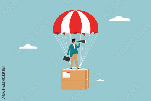 Business Man With Parachute