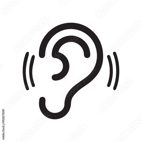 Ear, hearing icon. line and glyph version, outline and filled vector sign. Human ear organ linear and full pictogram. Symbol, logo illustration. Different style icons set
