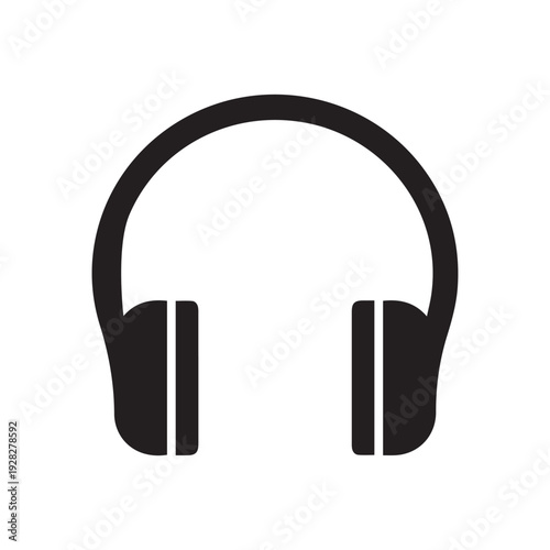 Headphone headset icon in flat style. Headphones vector illustration on white isolated background. Audio gadget business concept.