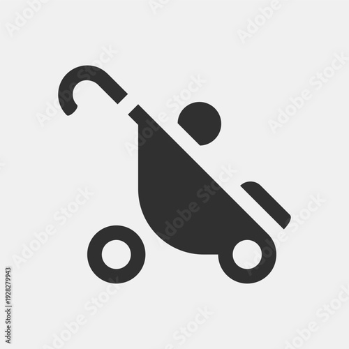 Baby carriage. Simple vector icon