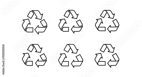 Recycle symbol set, reuse icon collection, waste management concept