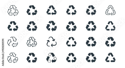 Recycle symbol icons set. Eco friendly environment concept.