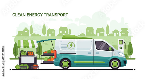 Electric Delivery Van for Clean Energy Transport of Goods.