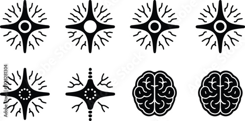 Multiple Sclerosis Awareness Silhouette Icon Set MS Awareness Typography Silhouette Icon Collection