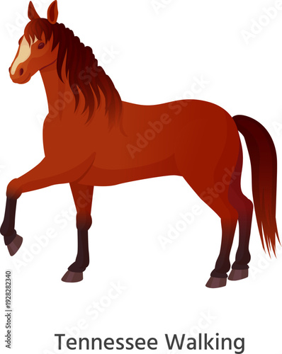 Tennessee walking horse. Ranch stallion color icon