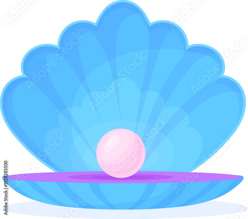 Open shell with pearl. Expensive ocean jewel sphere