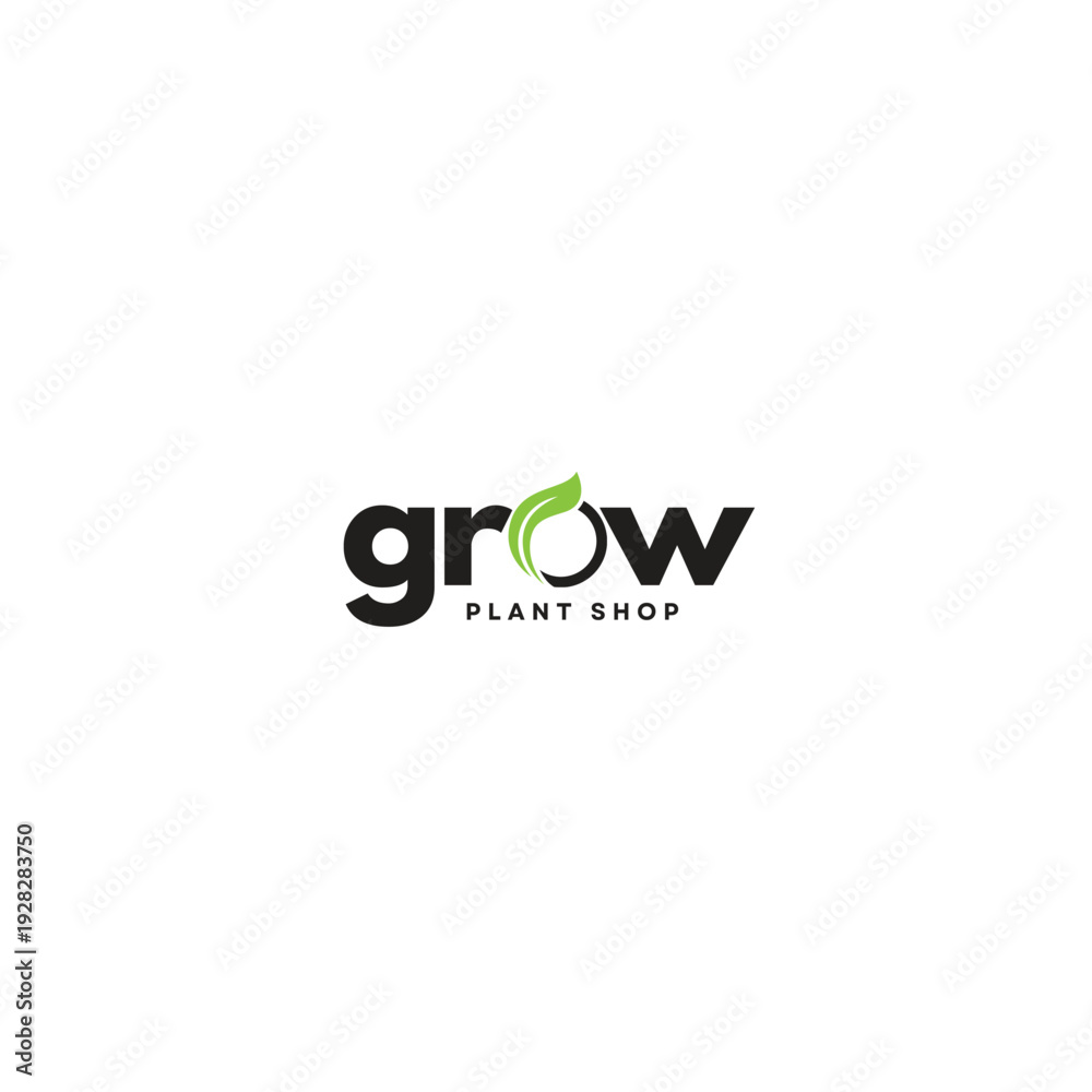 Fototapeta premium Grow plant shop logo design