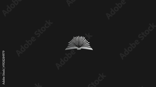 Minimalist Open Book Icon on Dark Background, Symbolizing Education, Knowledge, Wisdom, and Literature