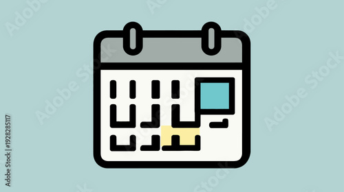 Calendar icon showing a marked date, perfect for scheduling, planning, appointments, and event reminders. Vector illustration.