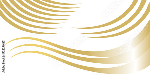 Elegant Golden Wavy Lines Background with Premium Silk Texture on White