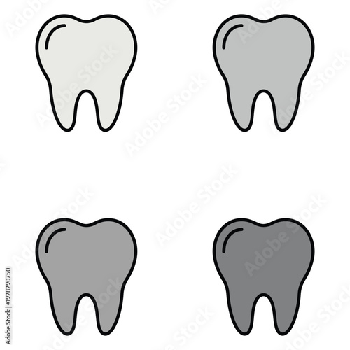 Tooth dental care icon set vector icon set editable stroke outline symbol design collection isolated graphic element modern minimal style interface concept vector icon set editable stroke outline symb